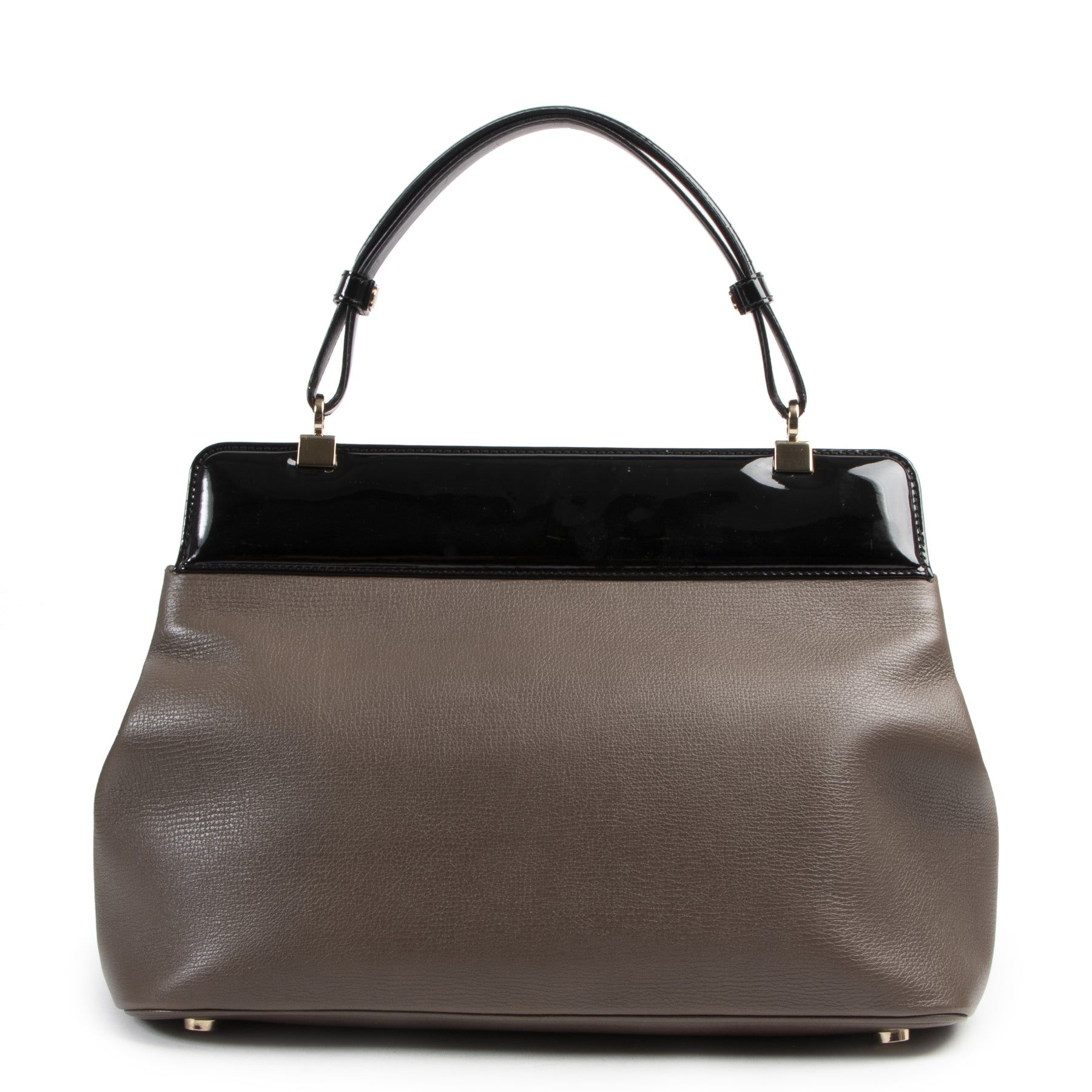 Authentieke Tweedehands Bulgari Taupe Isabella Rosellini Tote Bag juiste prijs veilig online shoppen luxe merken webshop winkelen Antwerpen België mode fashion