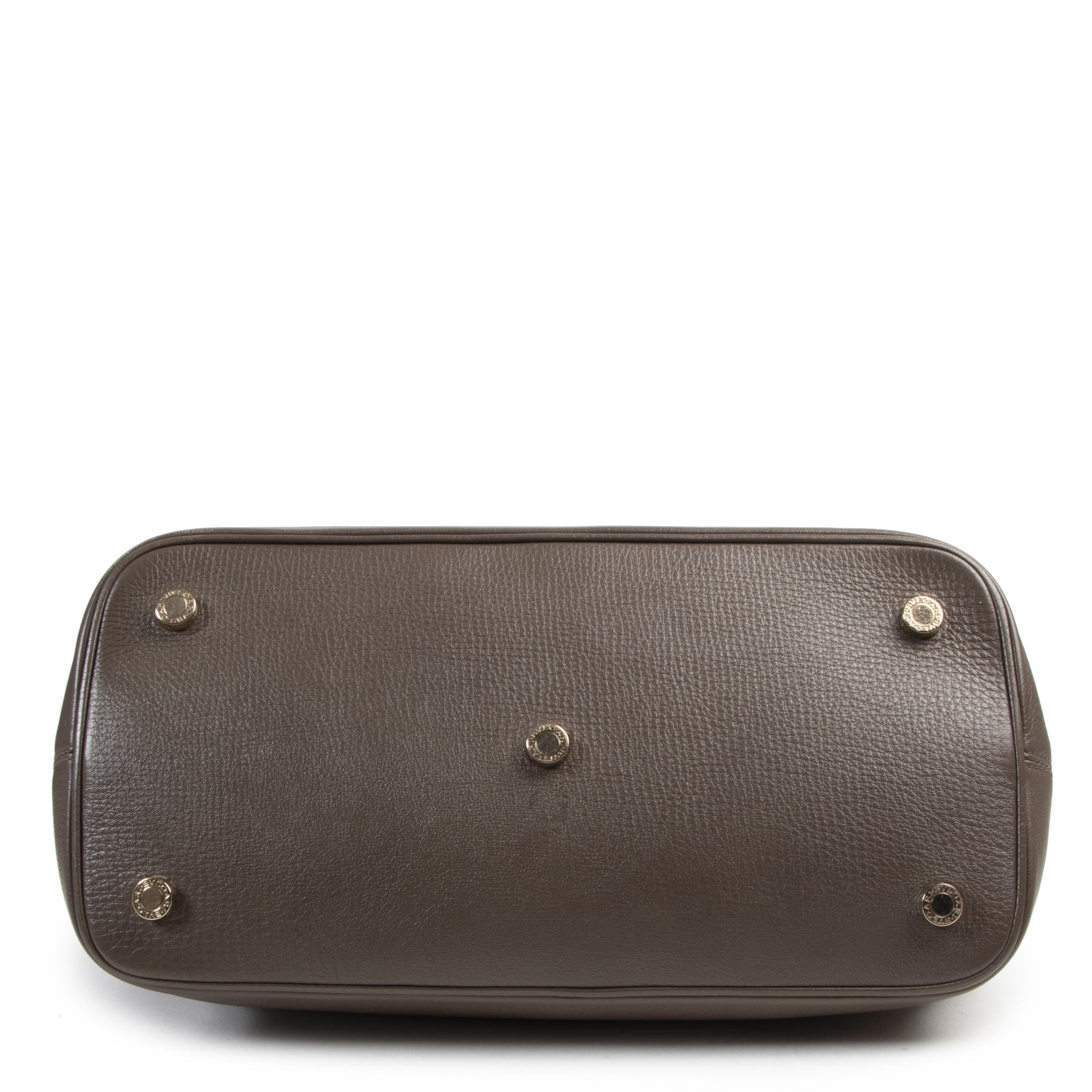 Authentic secondhand Bulgari Taupe Isabella Rosellini Tote Bag designer bags fashion luxury vintage webshop safe secure online shopping
