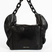 Shop the authentic Prada Black Ruffle Plexi Chain Bag second hand on Labellov.com.