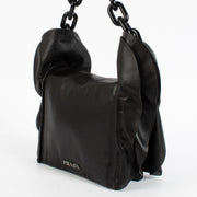 Shop the authentic Prada Black Ruffle Plexi Chain Bag second hand on Labellov.com.
