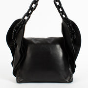 Shop the authentic Prada Black Ruffle Plexi Chain Bag second hand on Labellov.com.
