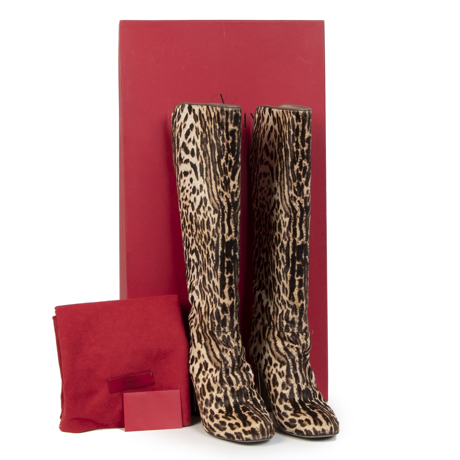 Buy Valentino Leopard Print Pony Calfhair Boots - Size 40 at the right price safe and secure online luxury webshop LabelLOV Antwerp Belgium