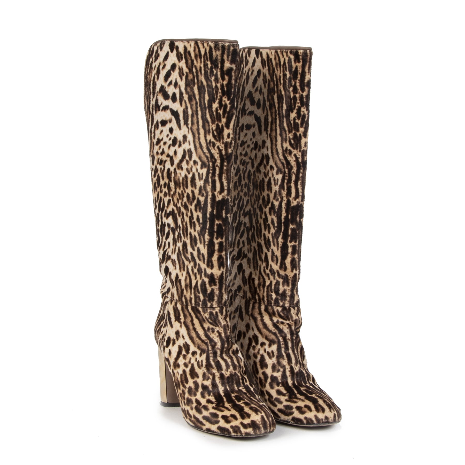 Buy Valentino Leopard Print Pony Calfhair Boots - Size 40 at the right price safe and secure online luxury webshop LabelLOV Antwerp Belgium