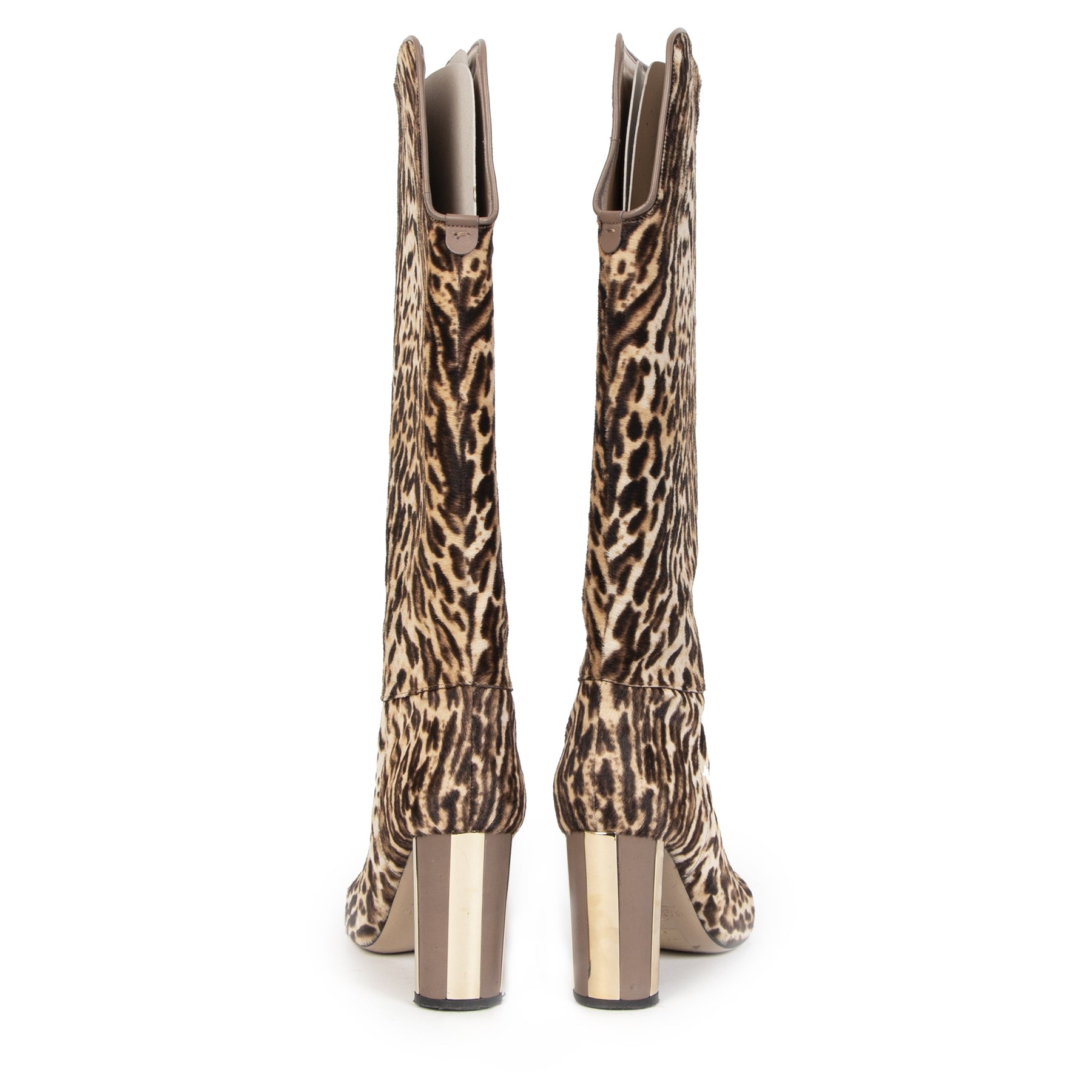 Valentino Leopard Print Pony Calfhair Boots - Size 40