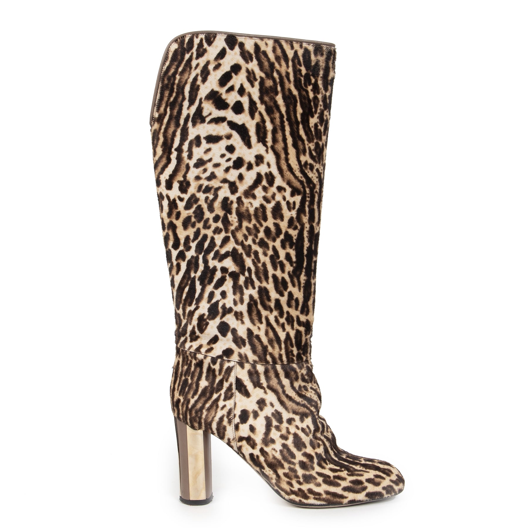 Koop Valentino Leopard Print Pony Calfhair Boots - Size 40 in alle veiligheid online bij LabelLOV luxe merken Antwerpen België