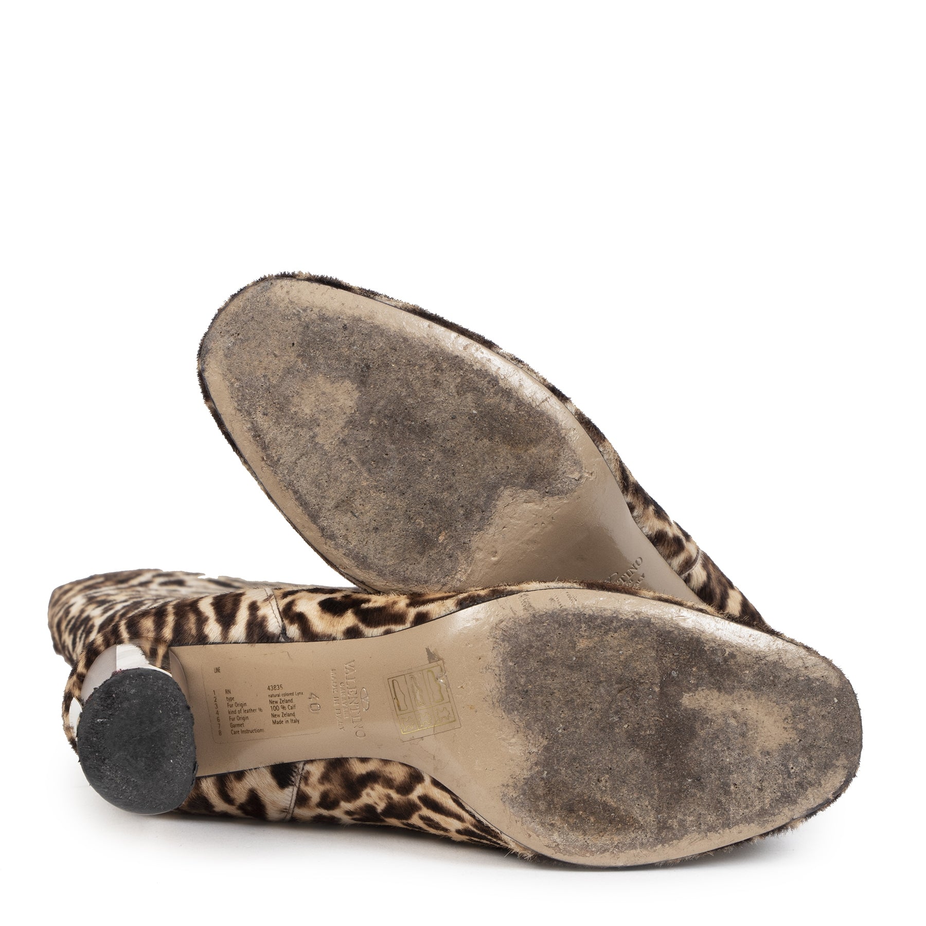 Valentino Leopard Print Pony Calfhair Boots - Size 40