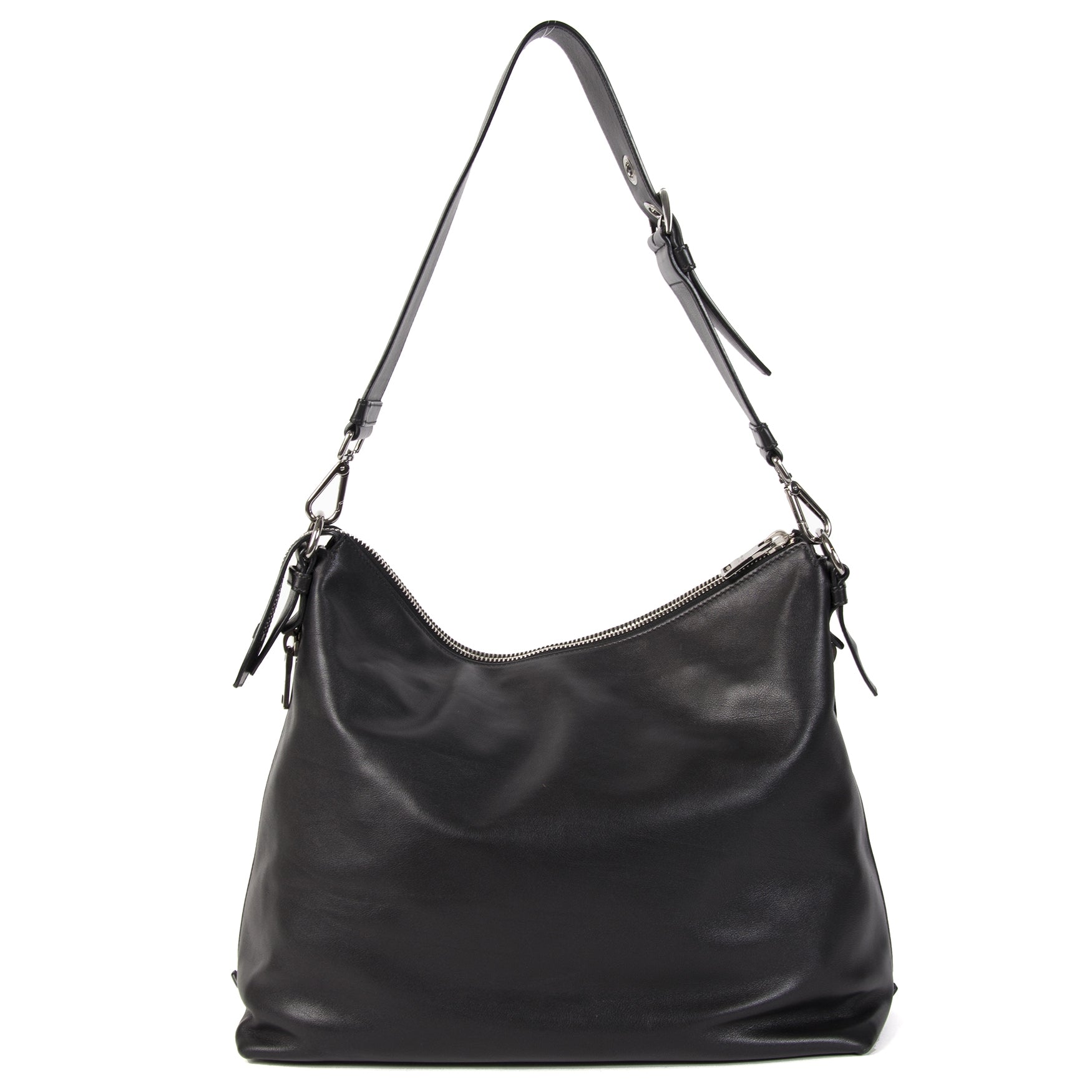 Authentic second-hand vintage Prada Black Zipper Shopper Bag buy online webshop LabelLOV