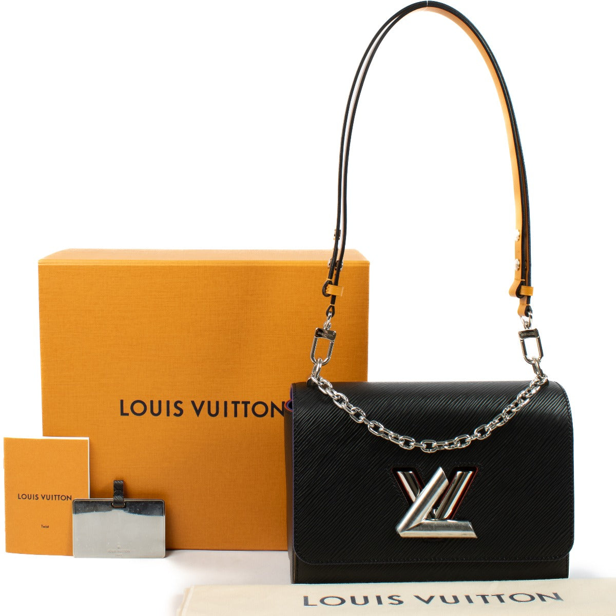 Louis Vuitton Sac Twist MM en cuir Épi noir
