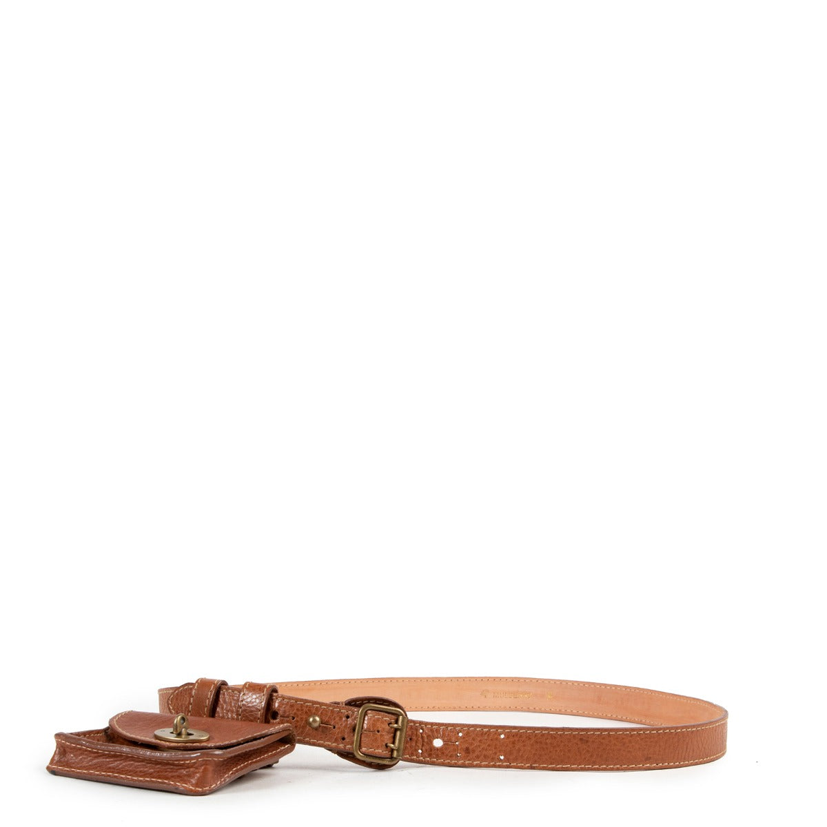 Mulberry Cognac Belt With Pouch available at Labellov