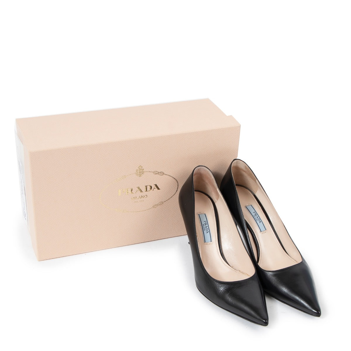 shop your favorite Prada Black Leather Pumps in very good condition at Labellov
