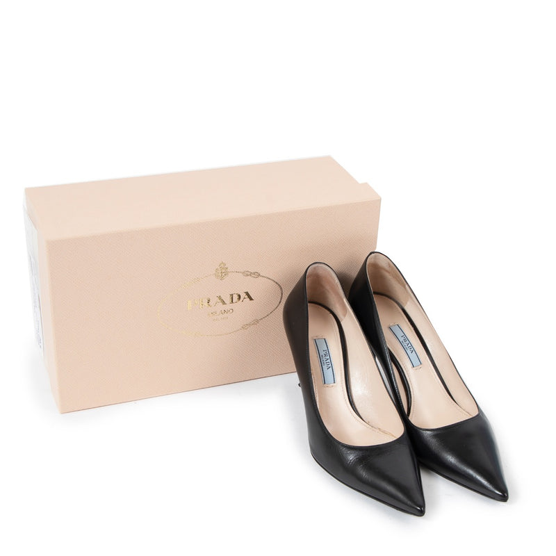 shop your favorite Prada Black Leather Pumps in very good condition at Labellov