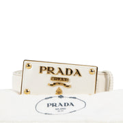 Prada White Saffiano Leather Belt