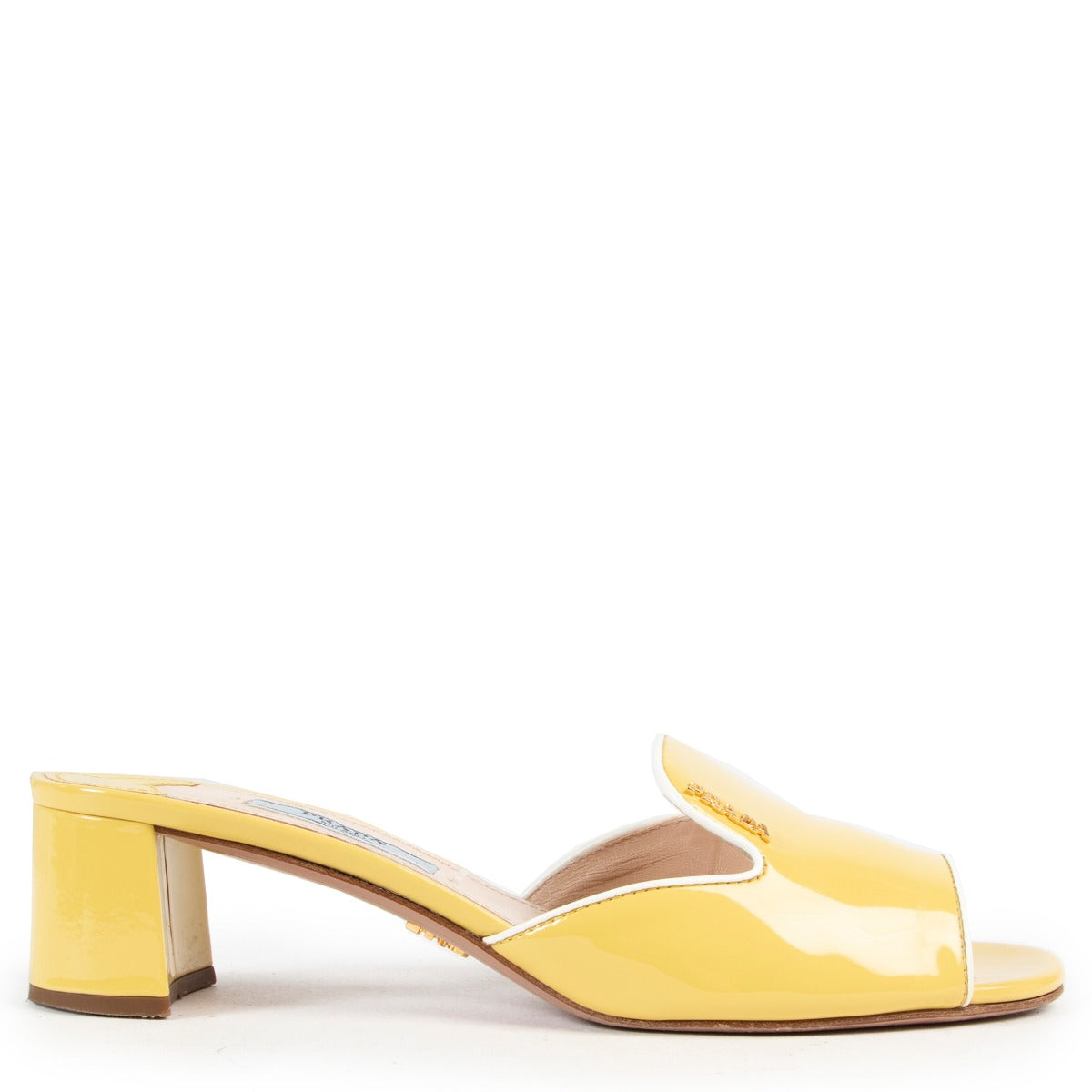 Prada Slipper Chunky Tacco Vernice Ananas