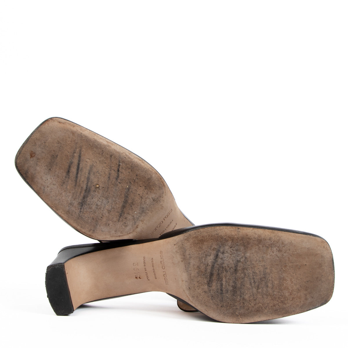 Mules en cuir noir Sergio Rossi - taille 36.5