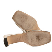 Shop safe online at Labellov these 100% authentic second hand Sergio Rossi Metallic Heeled Mules - size 36