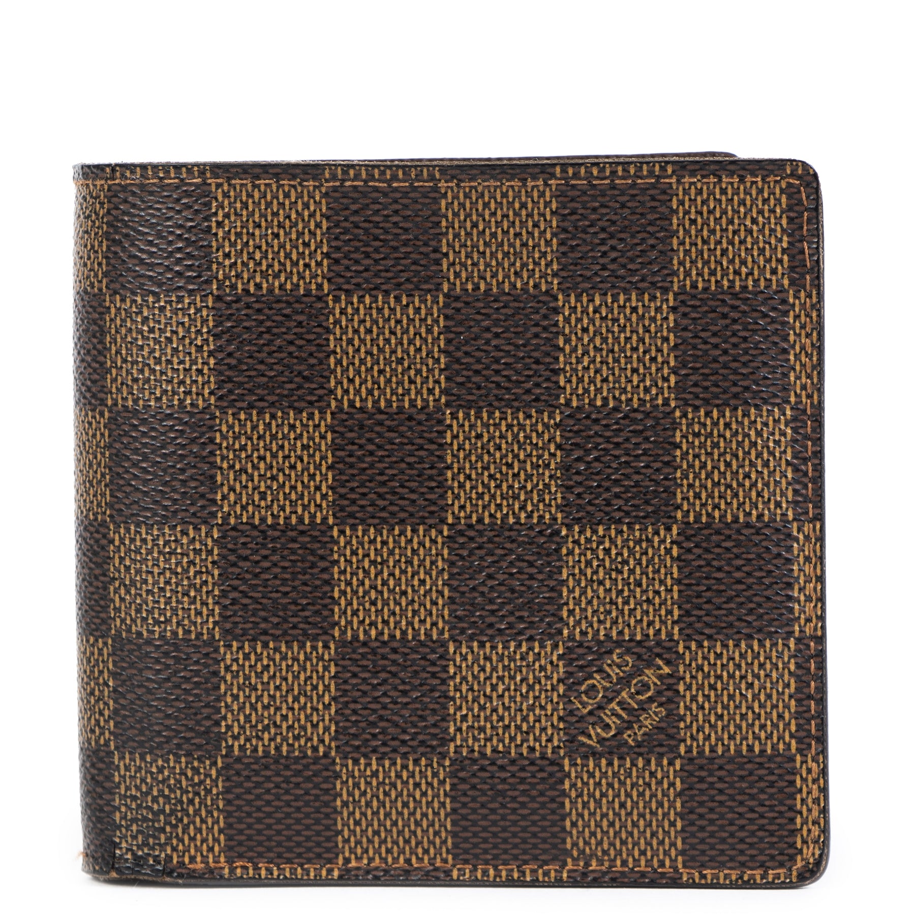 Authentic second-hand vintage Louis Vuitton Damier Ebene Wallet buy online webshop LabelLOV