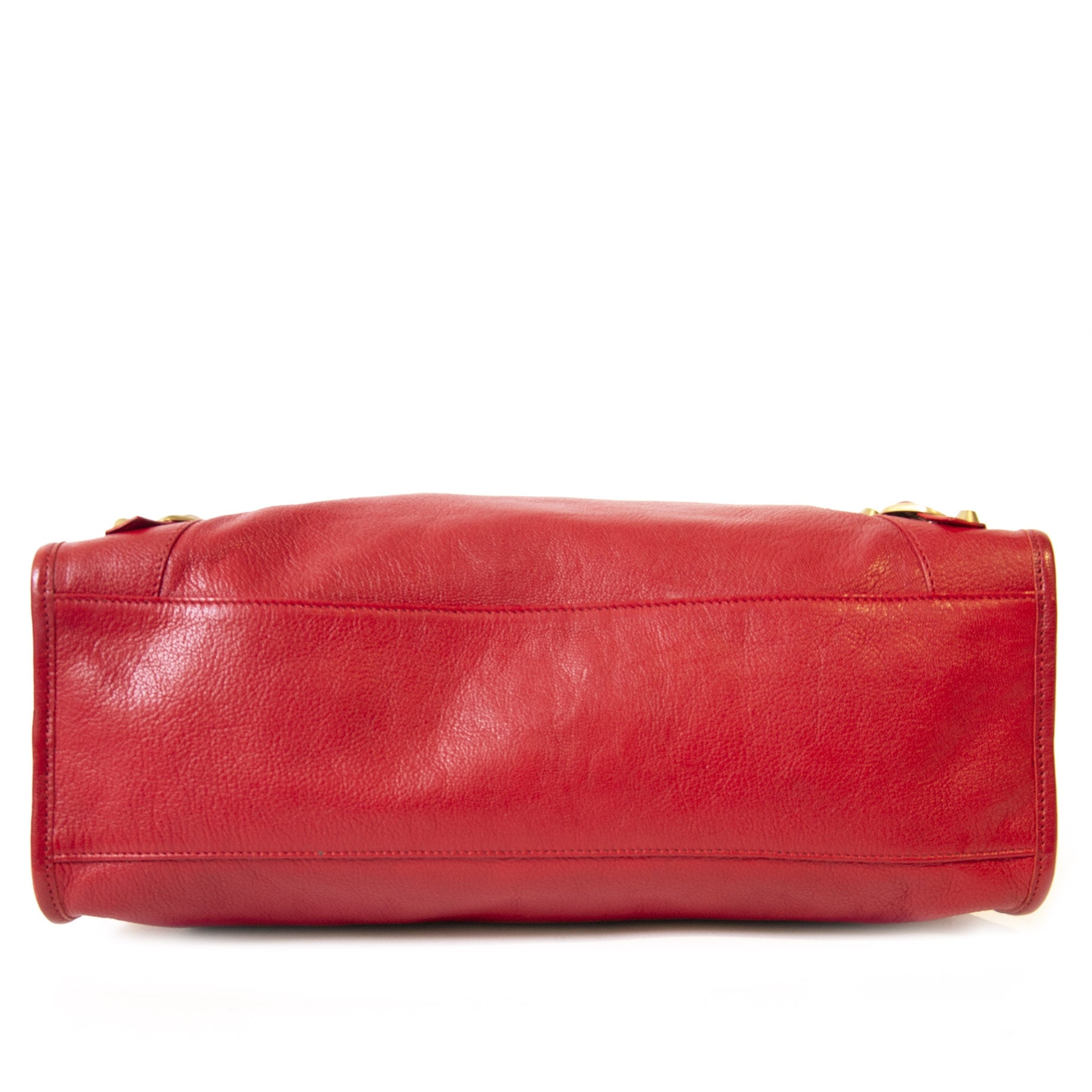 Authentieke Tweedehands Balenciaga Red Leather City Bag juiste prijs veilig online shoppen winkelen Antwerpen België mode fashion luxe merken