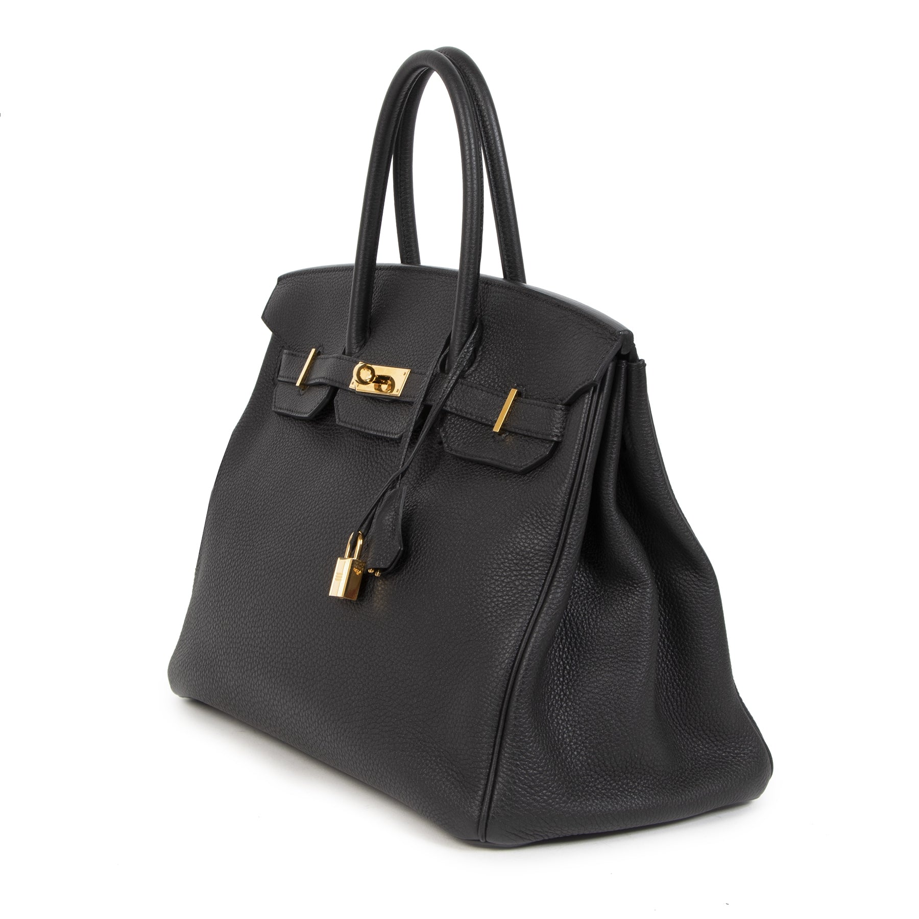 koop veilig online jou tweedehands As New Hermes Birkin 35 Black Togo GHW