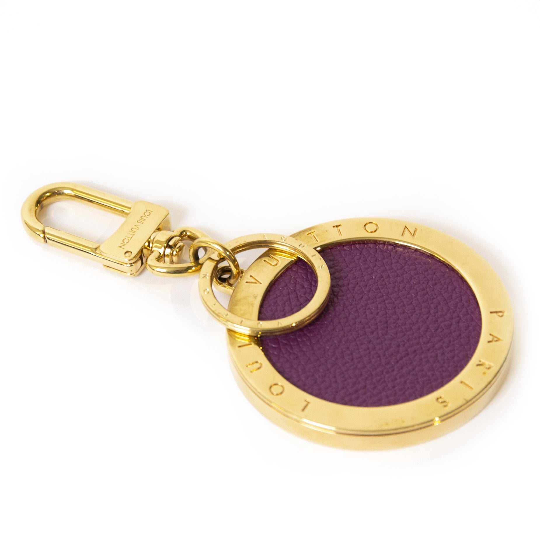 Authentieke Tweedehands Louis Vuitton Gold Purple Keychain juiste prijs veilig online winkelen webshop Antwerpen België shoppen mode luxe merken fashion