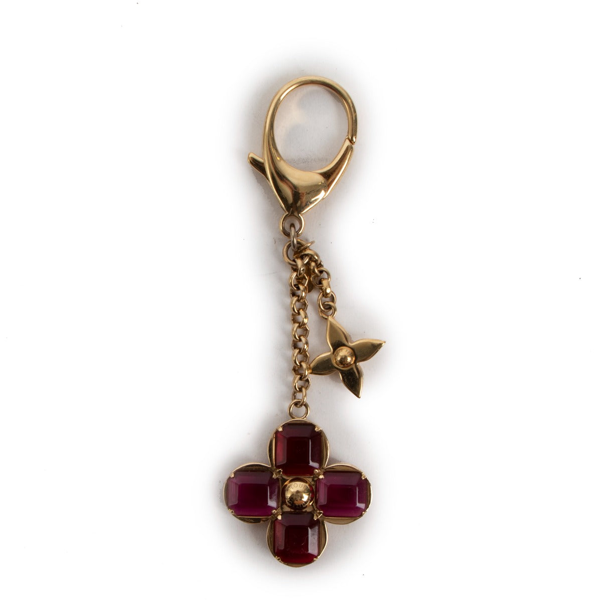 Louis Vuitton Bourgondische Bloem Sleutelhanger