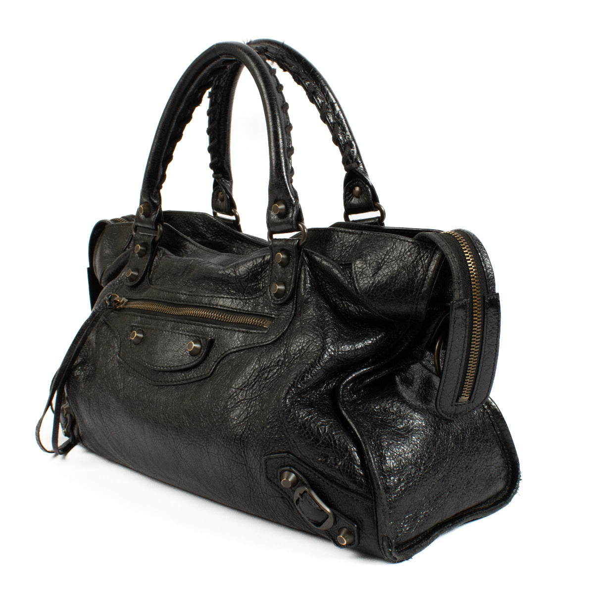 Bent u op zoek naar een authentieke Balenciaga Black Leather City Bag?