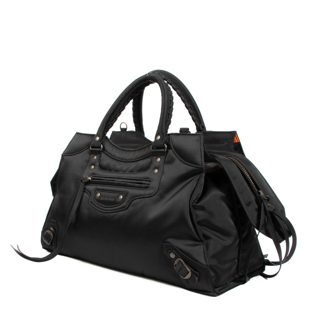 Sac porté épaule Balenciaga Neo Classic moyen en nylon noir