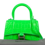 Balenciaga Neon Green Croco XS Shoulder Bag