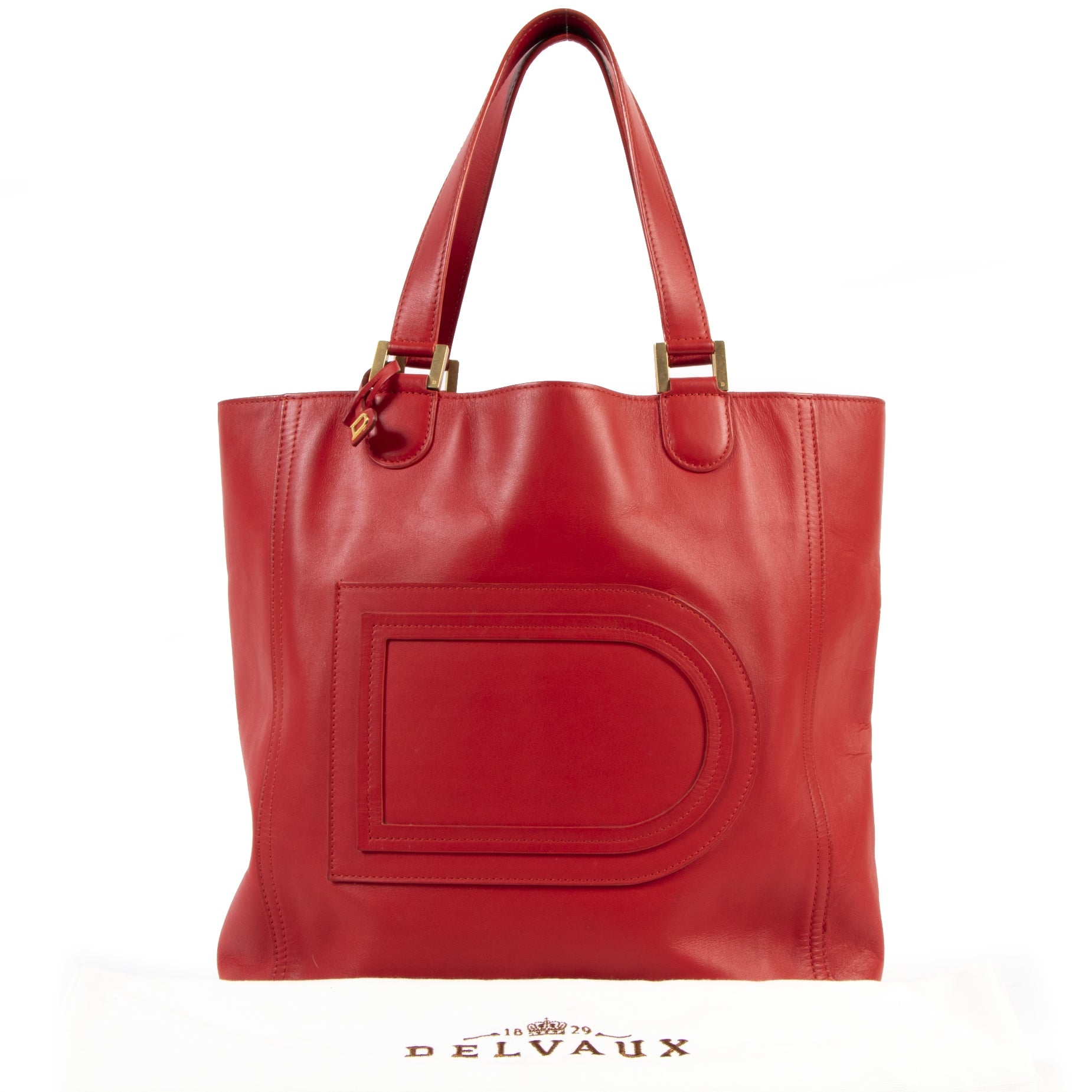 koop veilig online Delvaux Cadence Red Louise Tote