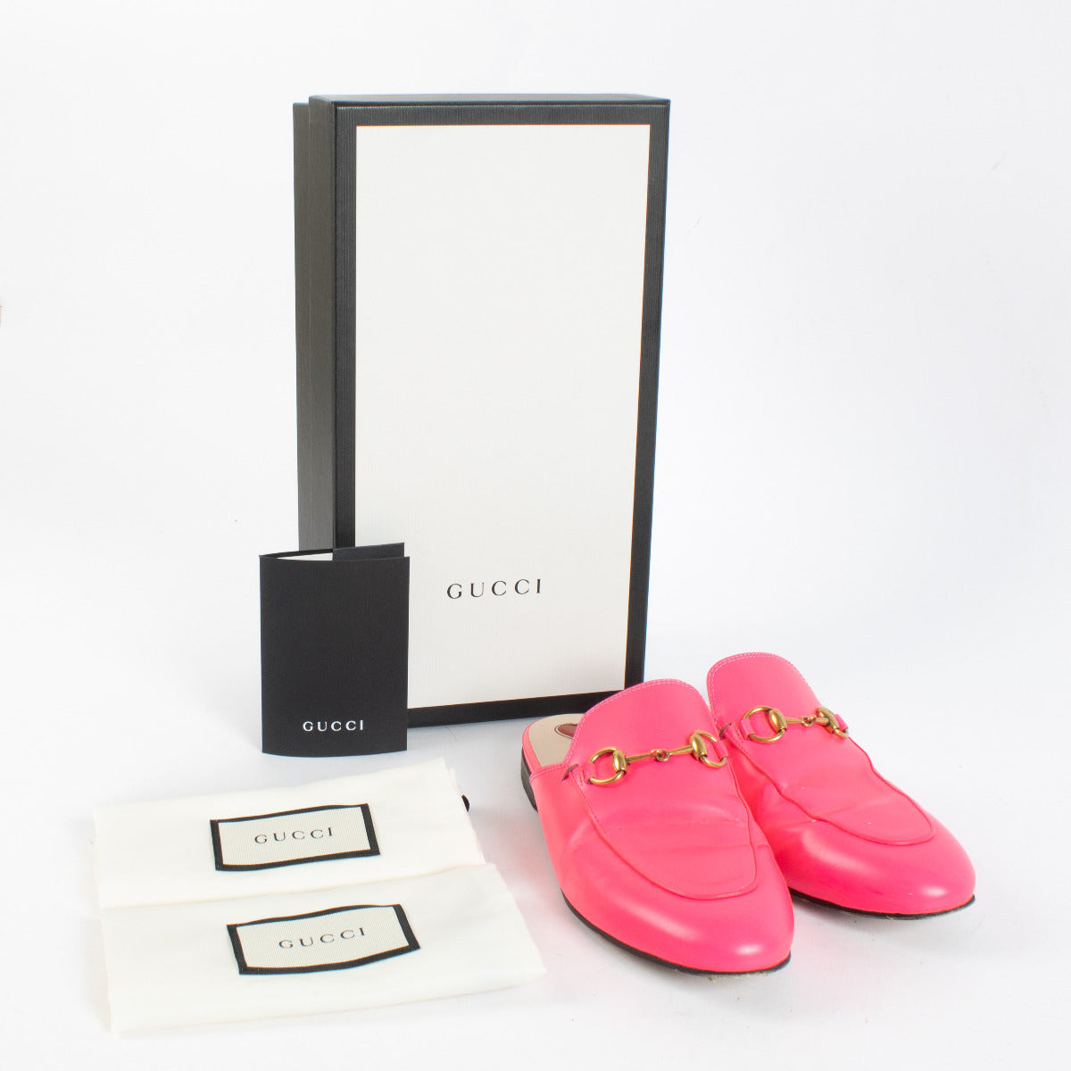 Gucci Fluo Pink Princetown Mules - size 36