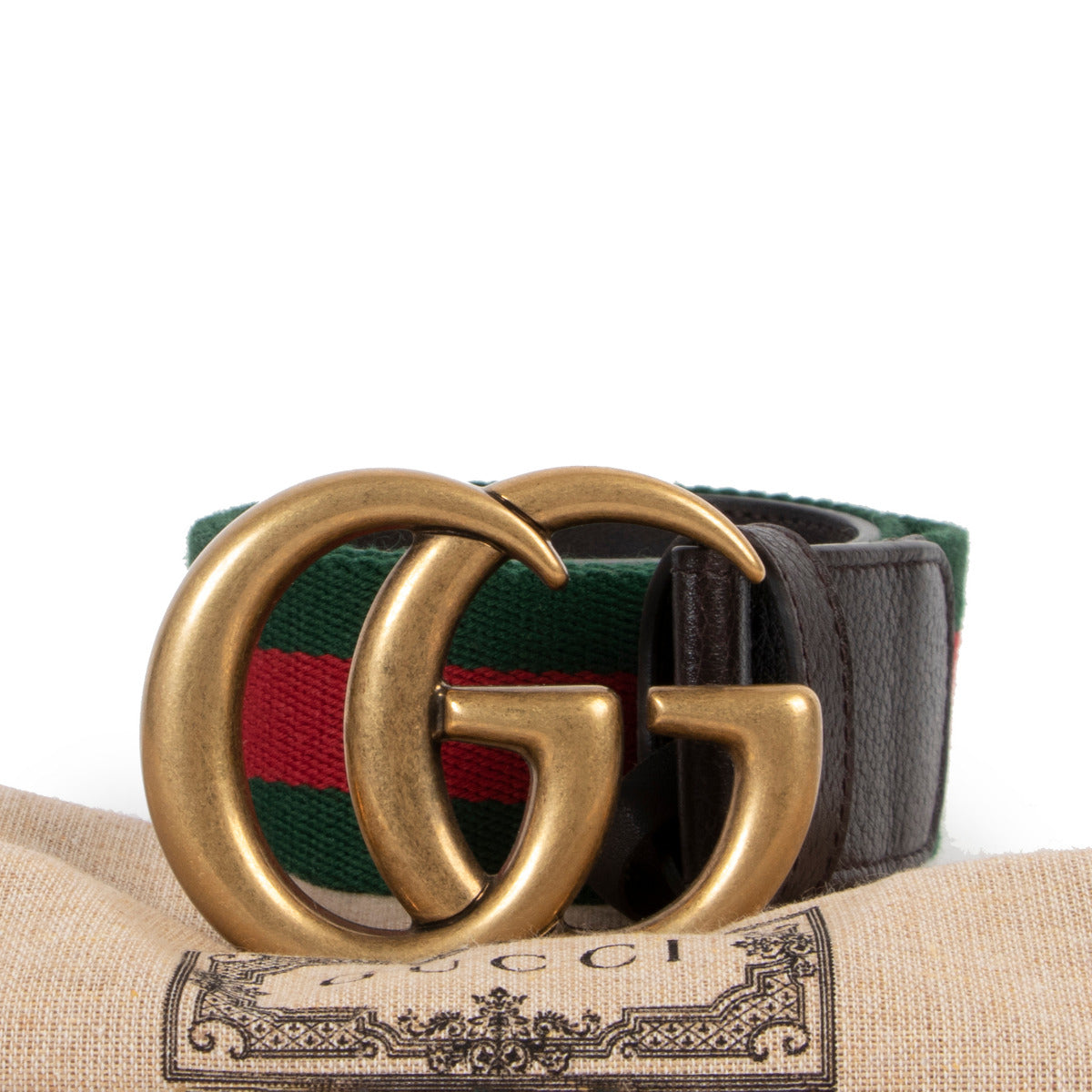 Gucci Brown Web Belt for the best price at Labellov secondhand designer bags and accessories for the best price online.