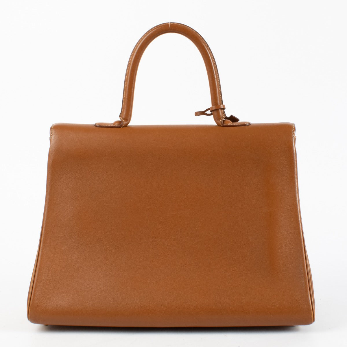 Delvaux Brillant Top Handle Bag in Gold Box Calf leather with gold-tone hardware available at Labellov.com