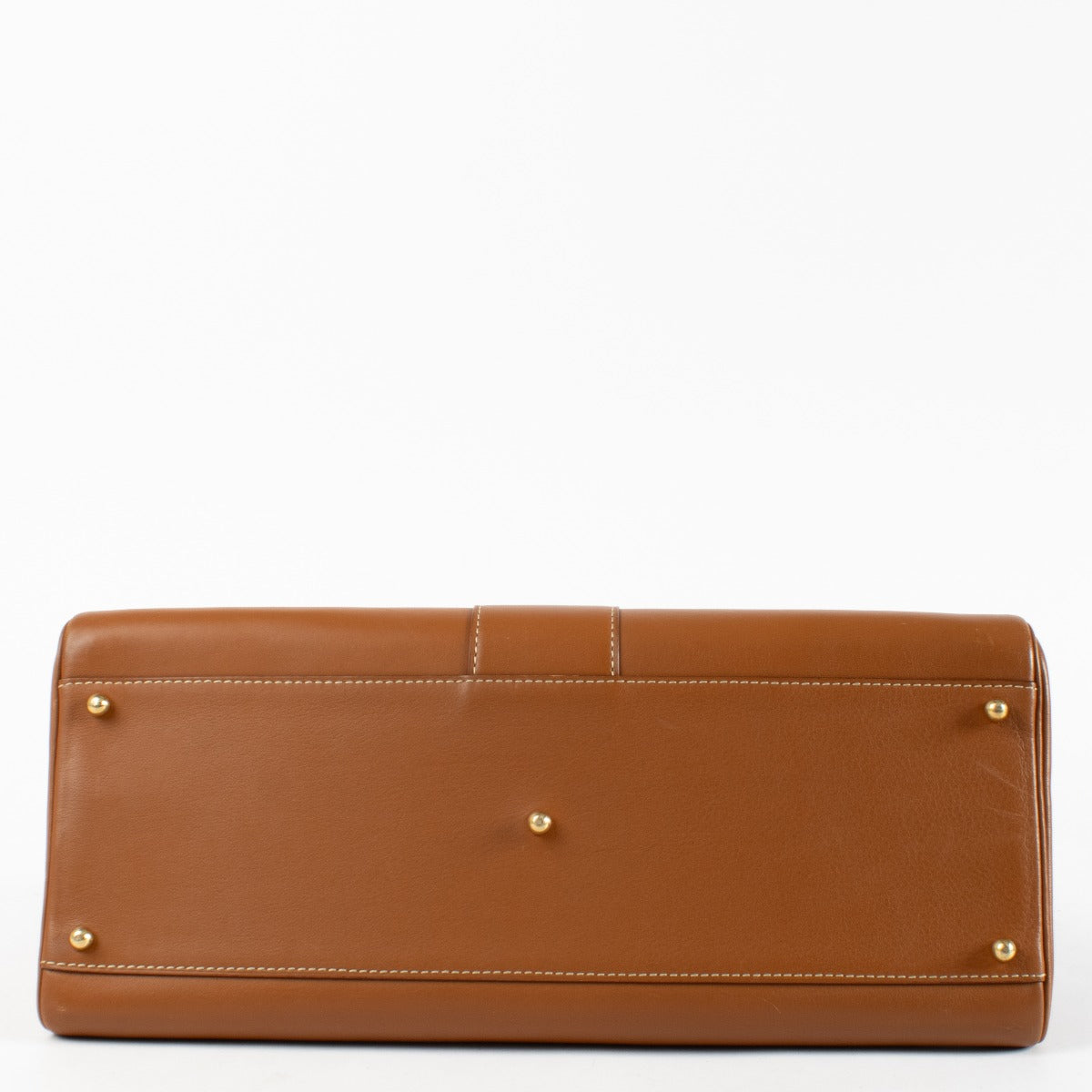 Delvaux Brillant Top Handle Bag in Gold Box Calf leather with gold-tone hardware available at Labellov.com