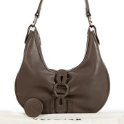 Delvaux Taupe Leather Camille PM Shoulder Bag