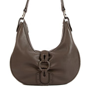 Delvaux Taupe Leather Camille PM Shoulder Bag