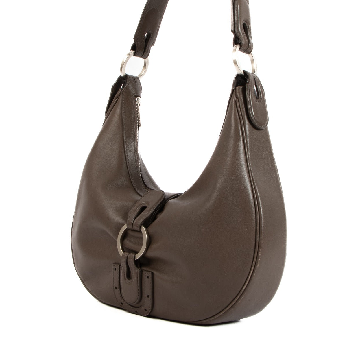 Buy an authentic Delvaux Taupe Leather Camille PM Shoulder Bag on LabelLov.com