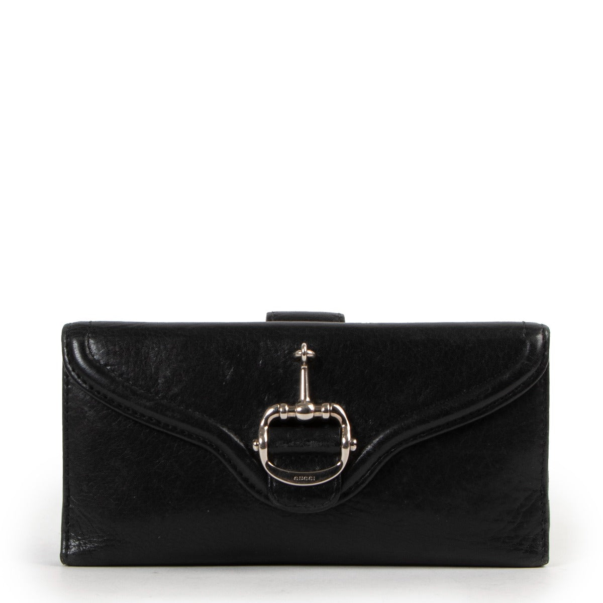 Buy online an authentic second hand Gucci Black Horsebit Wallet in preloved condition at Labellov in Antwerp.