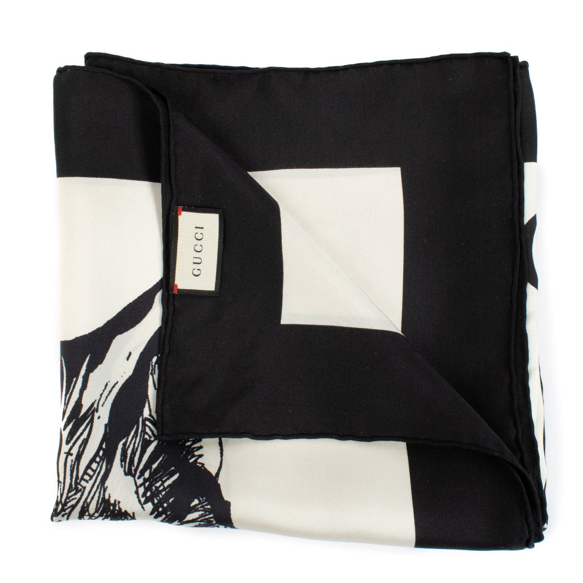 Buy authentic second hand Gucci Black Silk Mystic Cat Scarf at Labellov.com