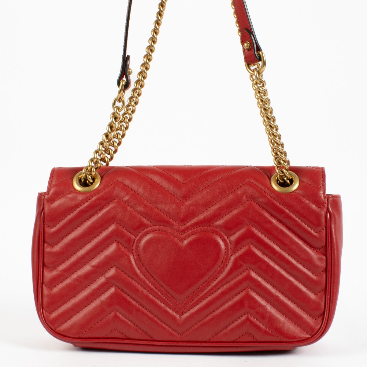 Gucci Rode Leren Medium GG Marmont Tas