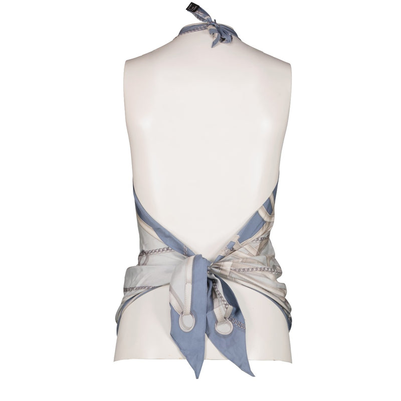 Shop safe online at Labellov in Antwerp, Brussels and Knokke this 100% authentic second hand Gucci Blue Silk Tie Top