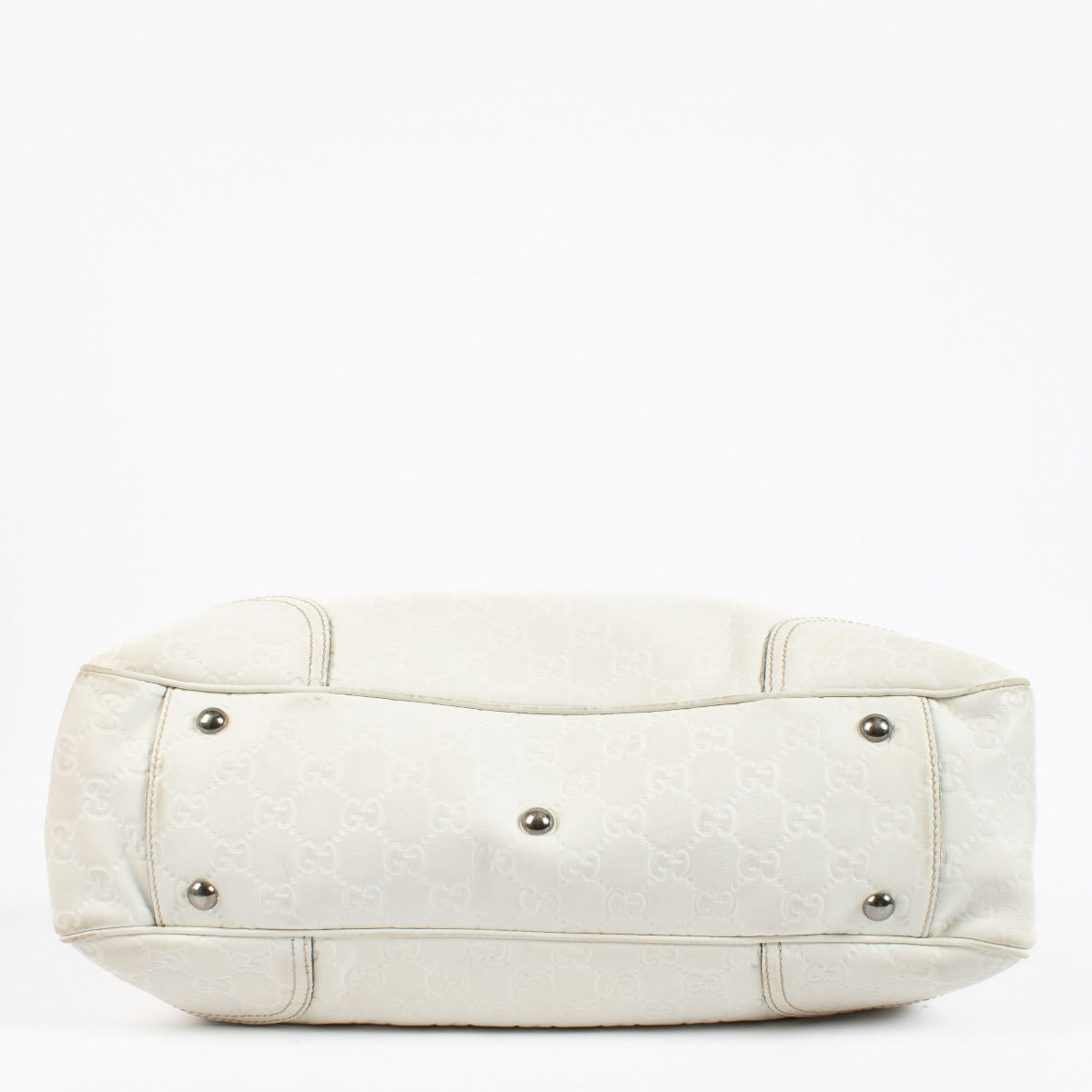 Sac fourre-tout Gucci en cuir Guccissima blanc