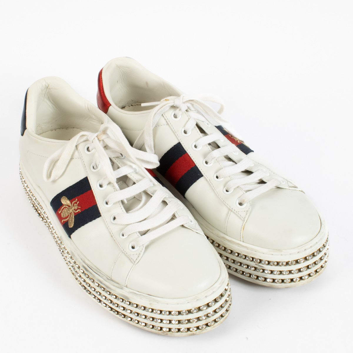 Gucci Crystal Platform Ace Sneakers