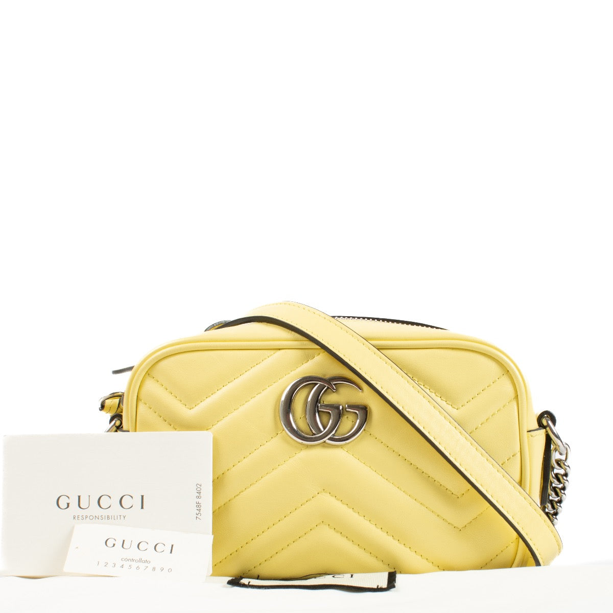 Sac bandoulière mini Gucci GG Marmont jaune