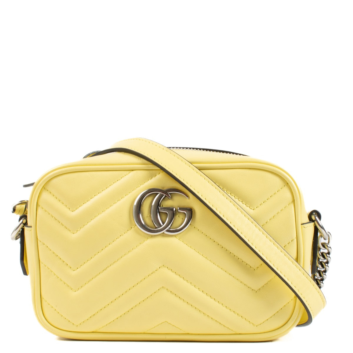 Sac bandoulière mini Gucci GG Marmont jaune