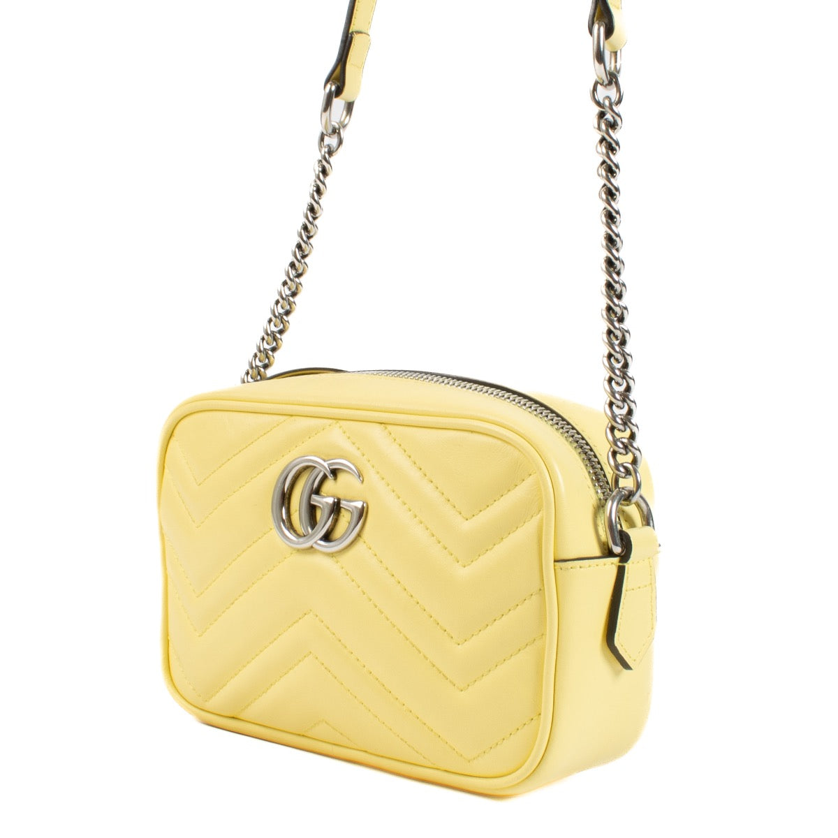 Sac bandoulière mini Gucci GG Marmont jaune