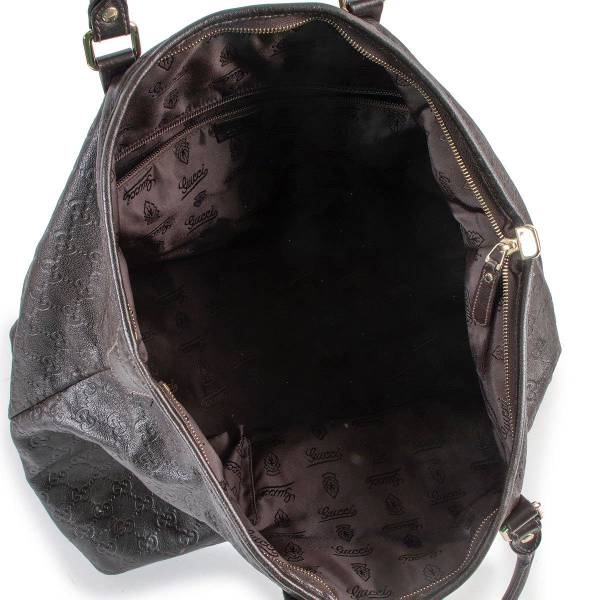 Buy an authentic Gucci Brown Leather Shoulder Bag at Labellov