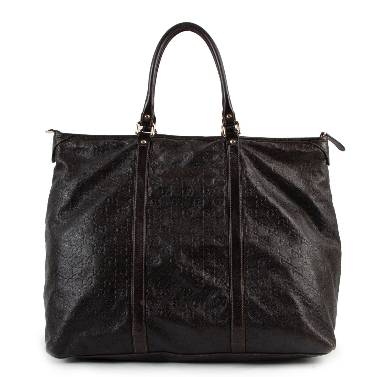 Gucci Dark Chocolate Guccissima Large Tote Bag