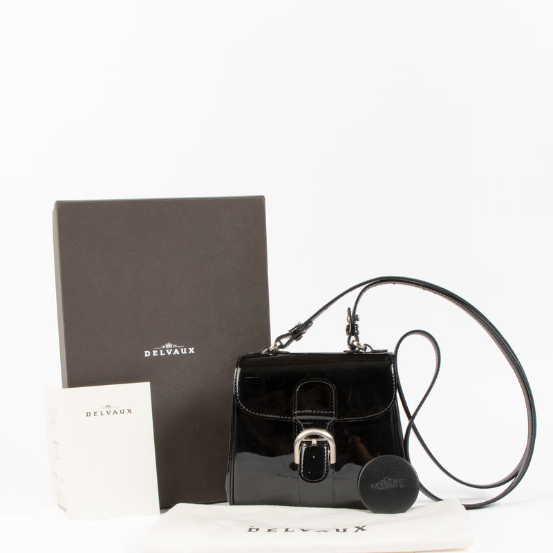Delvaux Black Vernis Brillant XS Crossbody Bag