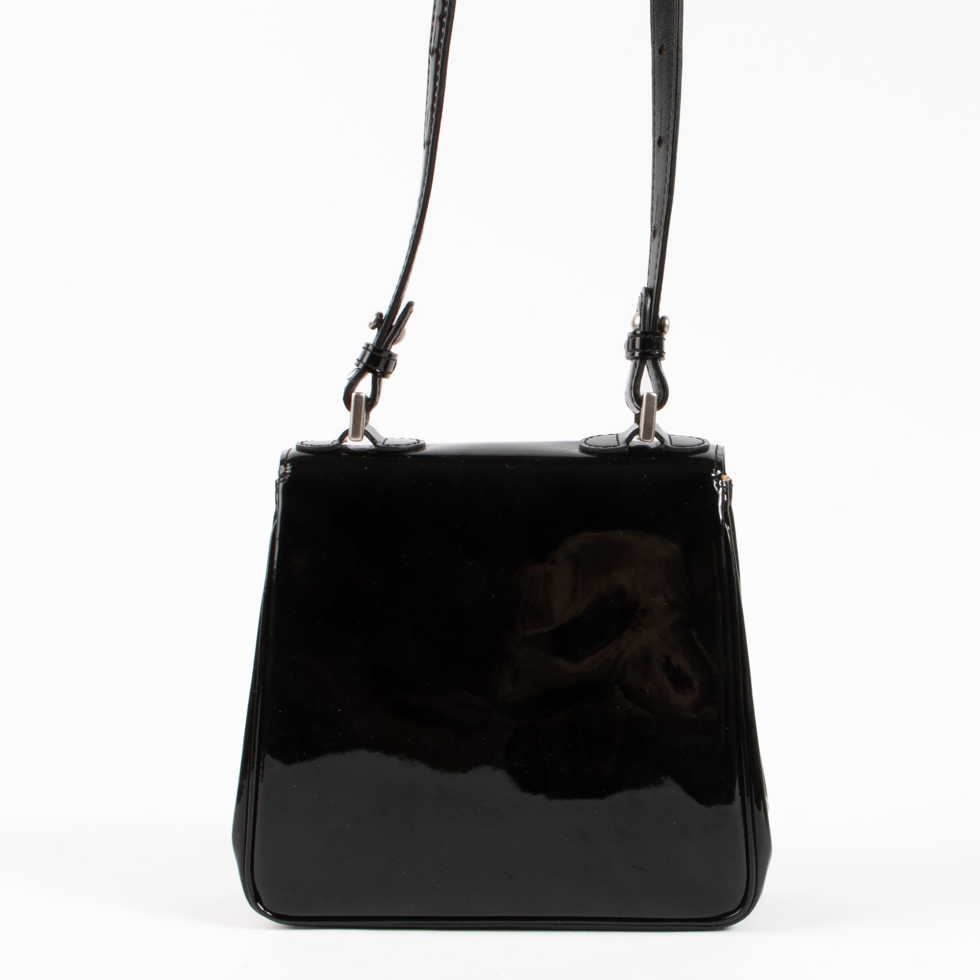 Delvaux Black Vernis Brillant XS Crossbody Bag