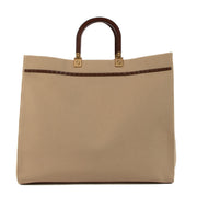 Shop safe online at Labellov in Antwerp, Brussels and Knokke this 100% authentic second hand Fendi Beige Canvas Large Sunshine Tote Bag