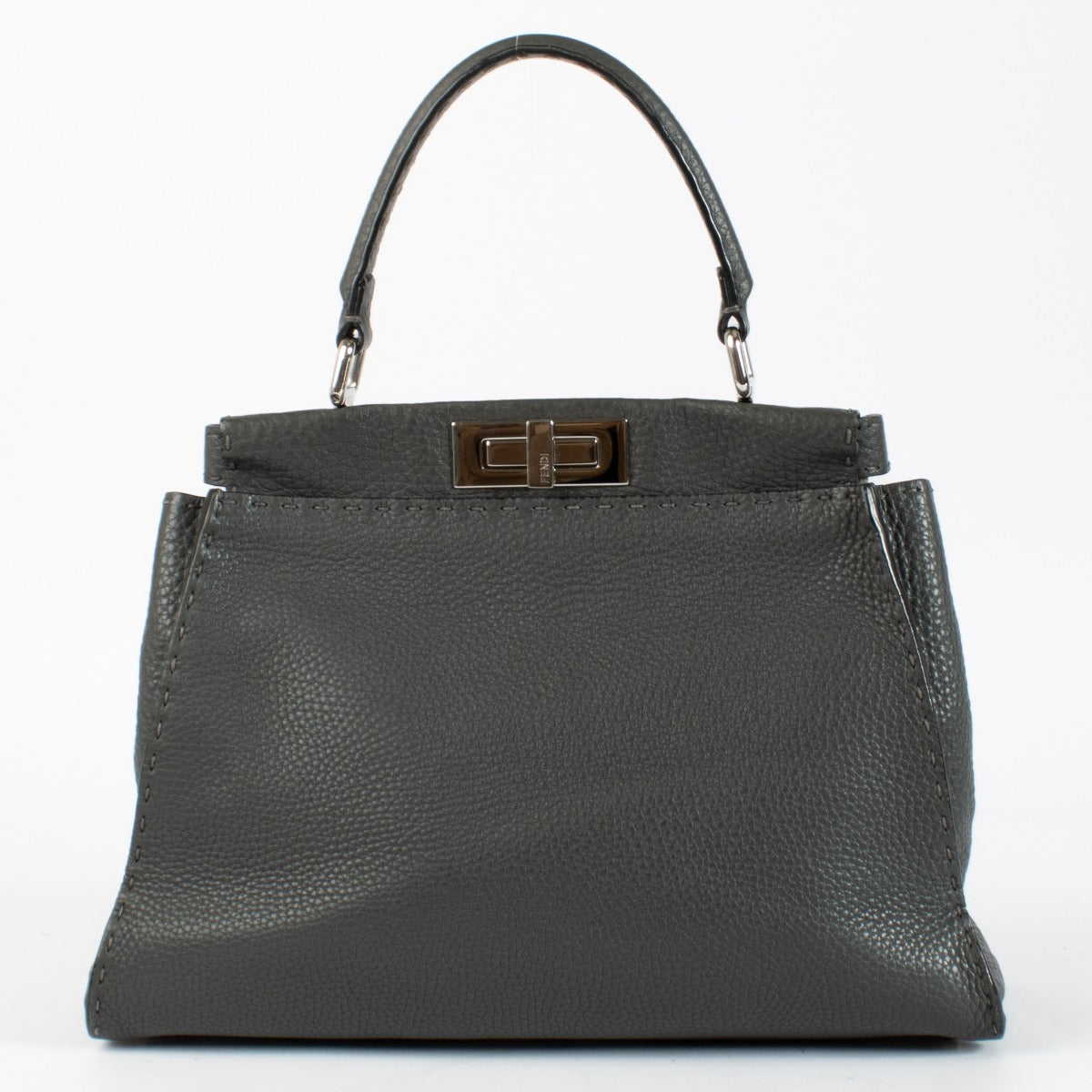 Authentic preloved Fendi Grey Medium Peekaboo Bag on Labellov.com